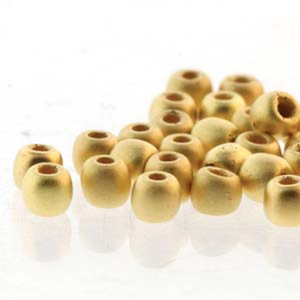 Czech Glass True DRUK Beads 2mm Round 24K BRUSH GOLD PLATED