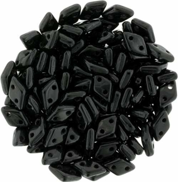 2-Hole Diamond Beads 4x6.5mm CzechMates JET