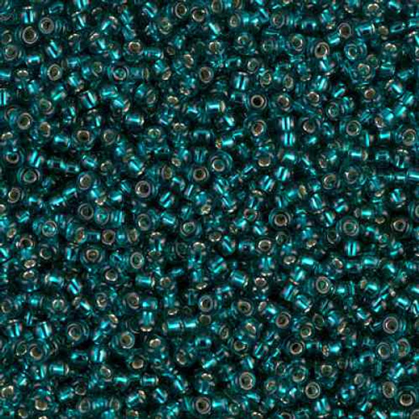 SIZE-11 #30 DK. TEAL SILVER LINED Miyuki Round Seed Beads