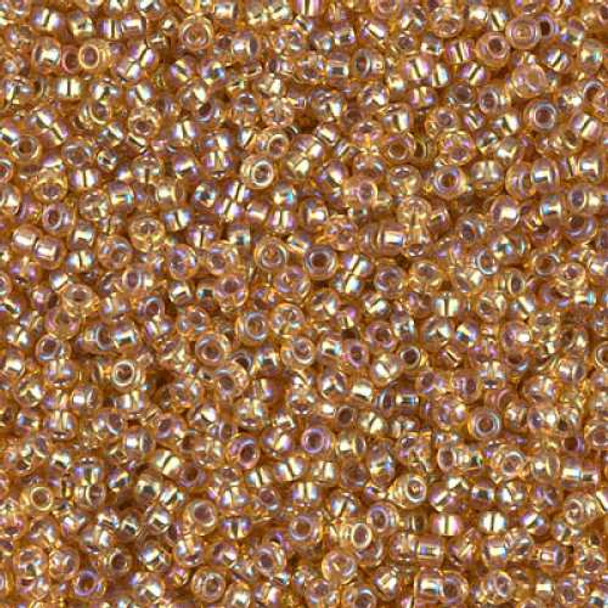 SIZE-15 #1004 DK. GOLD AB SILVER LINED Miyuki Round Seed Beads