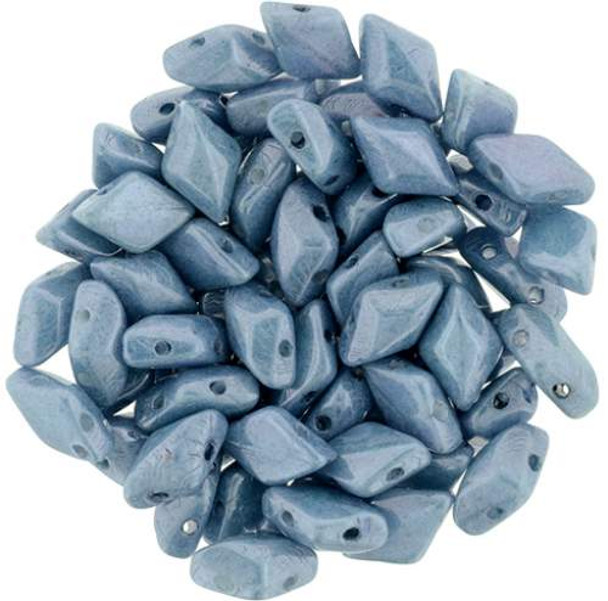 2-Hole GEMDUO 8x5mm Czech Glass Beads LUSTER OPAQUE BLUE