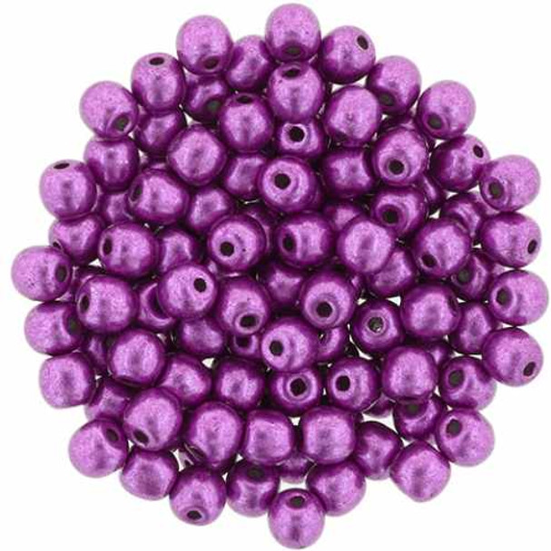 4mm Round Druk Beads SPRING CROCUS SATURATED METALLIC