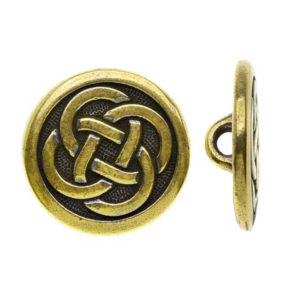 TierraCast Antique Gold Plated CELTIC KNOT BUTTON