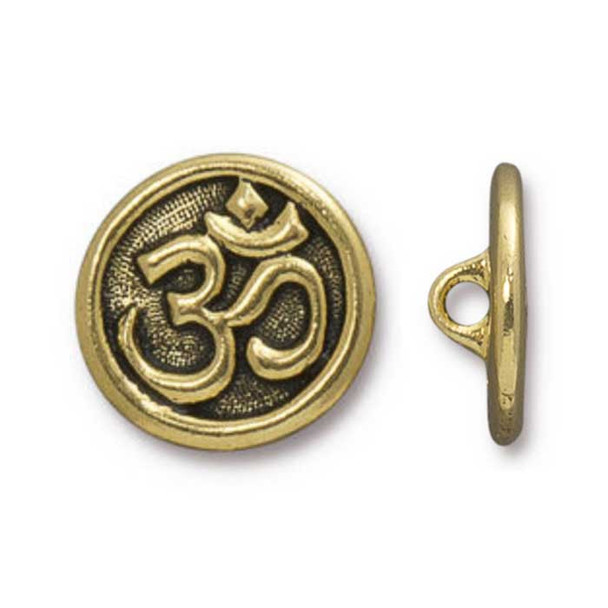 TierraCast Antique Gold Plated OM BUTTON