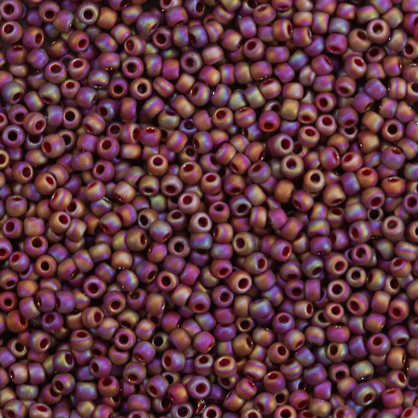 SIZE-8 #2639F SEMI GLAZED RAINBOW DK. RED Toho Round Seed Beads