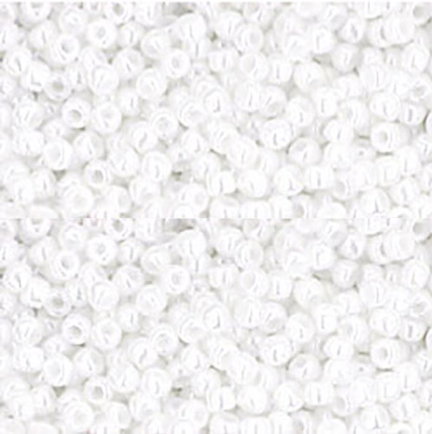 SIZE-8 #121 WHITE OPAQUE LUSTER Toho Round Seed Beads