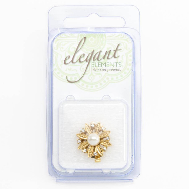 Packaging of Elegant Elements 20mm Gold Plated 1-strand  CLASP w/Swarovski Crystals & Pearl