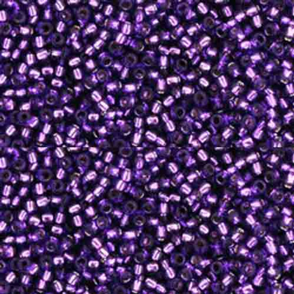 SIZE-15 #2224 SILVER LINED PURPLE Toho Round Seed Beads 