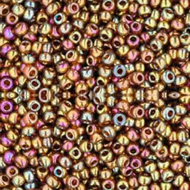 SIZE-11 #459 GOLD LUSTERED DK. TOPAZ Toho Round Seed Beads