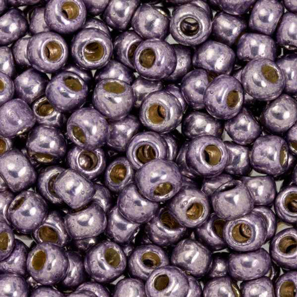 SIZE-6 #PF568 PERMAFINISH METALLIC PINK PEWTER Toho Round Seed Beads