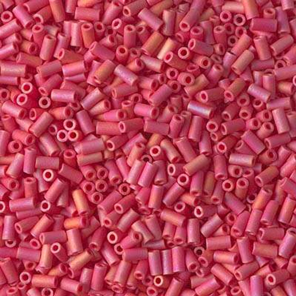 Miyuki Bugle Beads 3mm MATTE OPAQUE RED AB