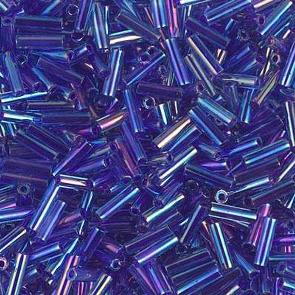 Miyuki Bugle Beads 6mm COBALT LINED SAPPHIRE AB