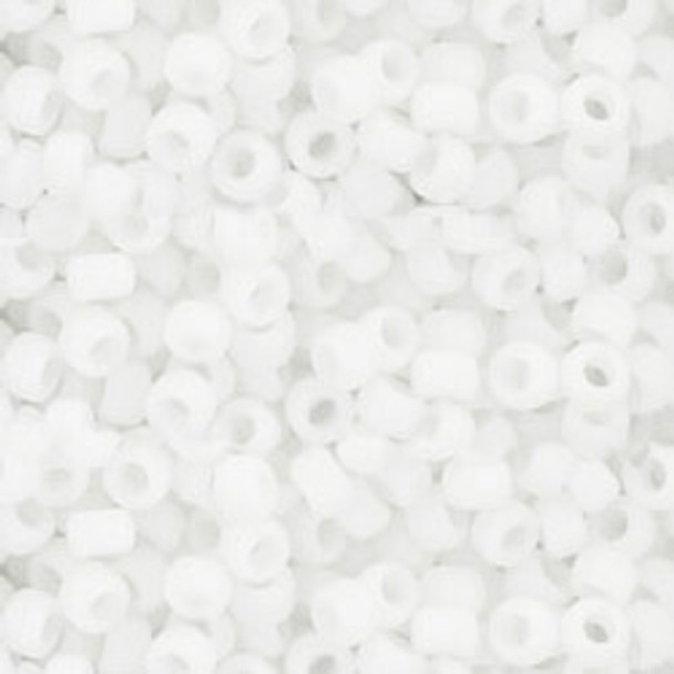 SIZE-8 #41F OPAQUE FROSTED WHITE Toho Round Seed Beads