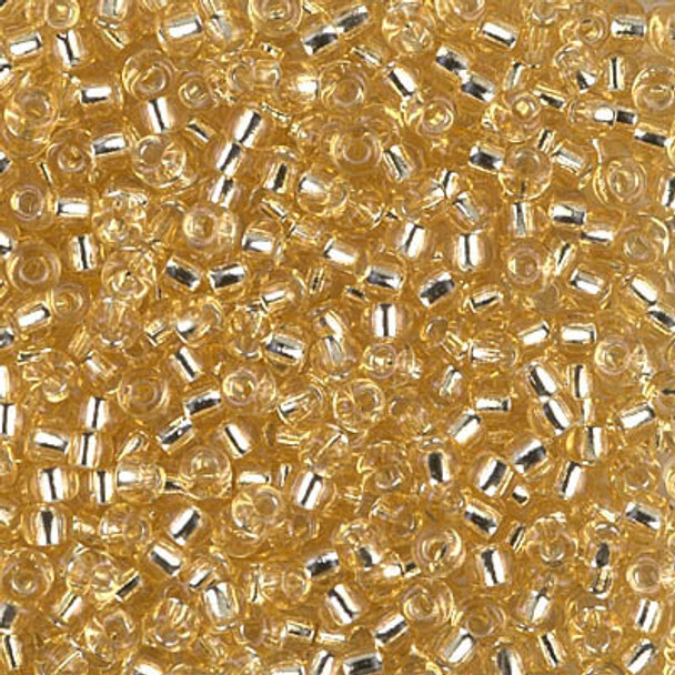 SIZE-8 #2 SILVER LINED LT. GOLD Miyuki Round Seed Beads