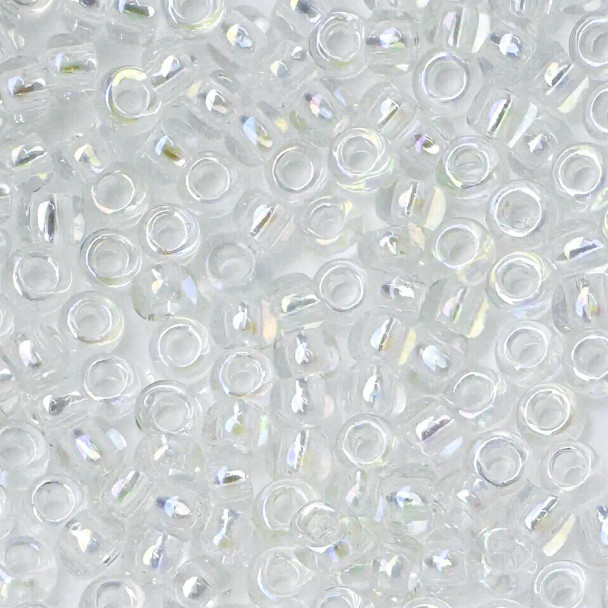 SIZE-8 #161 TRANSPARENT RAINBOW CRYSTAL Toho Round Seed Beads