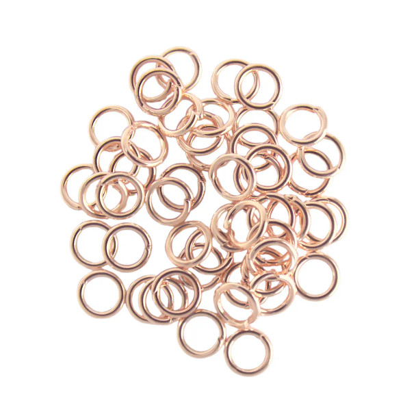 5mm Rose Gold Plated 20 gauge OPEN ROUND JUMP RINGS