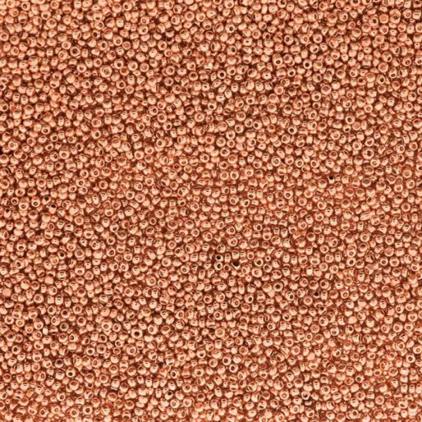 SIZE-15 Czech Charlotte Seed Beads COPPER PLATED