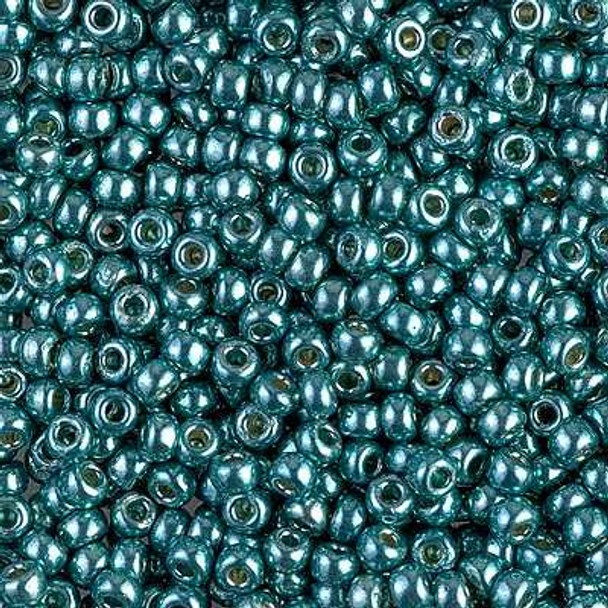 SIZE-8 #4217 DURACOAT GALVANIZED DK. SEA FOAM Miyuki Round Seed Beads