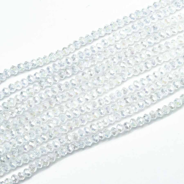 2x1.5mm CRYSTAL AB Chinese Crystal Rondelle Beads