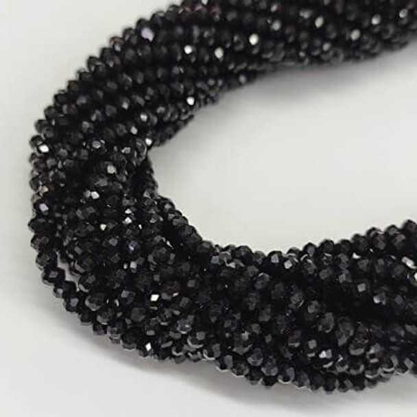 Chinese Crystal Rondelle Beads ONYX BLACK