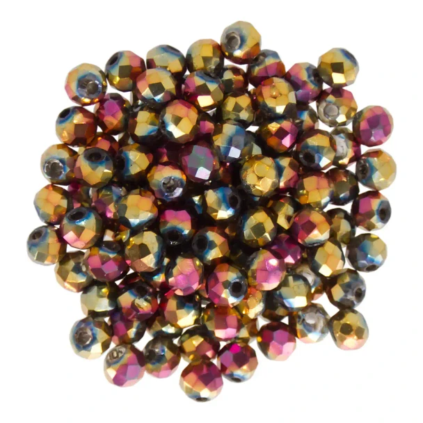 Chinese Crystal Rondelle Beads 3x2mm RASPBERRY IRIS