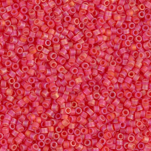 SIZE-11 #DB0856 MATTE RED ORANGE AB Delica Miyuki Seed Beads