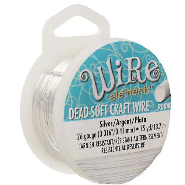 BeadSmith Craft Wire 26 Gauge SILVER PLATED