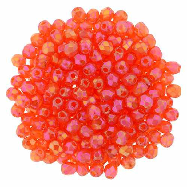 Czech Glass FIREPOLISH Beads 2mm HYACINTH IRIS LUSTER