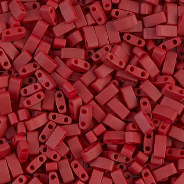Half Tila #2040 MATTE METALLIC BRICK RED 5x2.3x1.9mm 2-Hole Miyuki Seed Beads