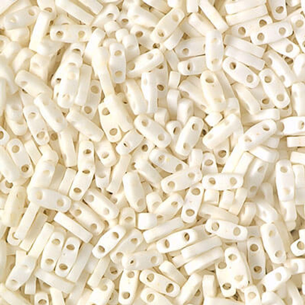 Quarter Tila #2021 MATTE OP. CREAM 5x1.2x1.9mm 2-Hole Miyuki Seed Beads