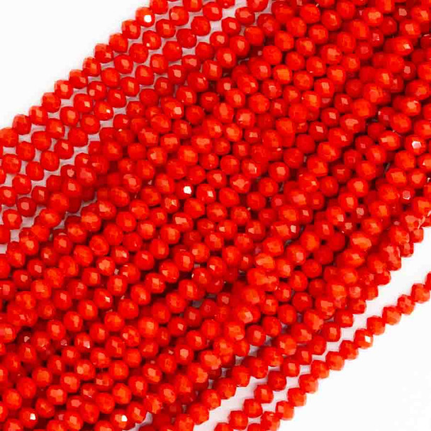 4x3mm RED CORAL LUSTER Chinese Crystal 