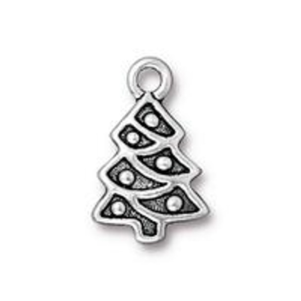 TierraCast 20mm Antiqued Silver Plated CHRISTMAS TREE CHARM