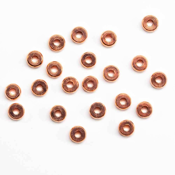 2x6mm ROSE GOLD PLATED Round Disc Bead Spacers