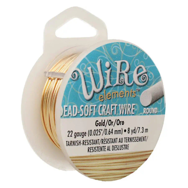 BeadSmith Craft Wire 22 Gauge GOLD PLATED