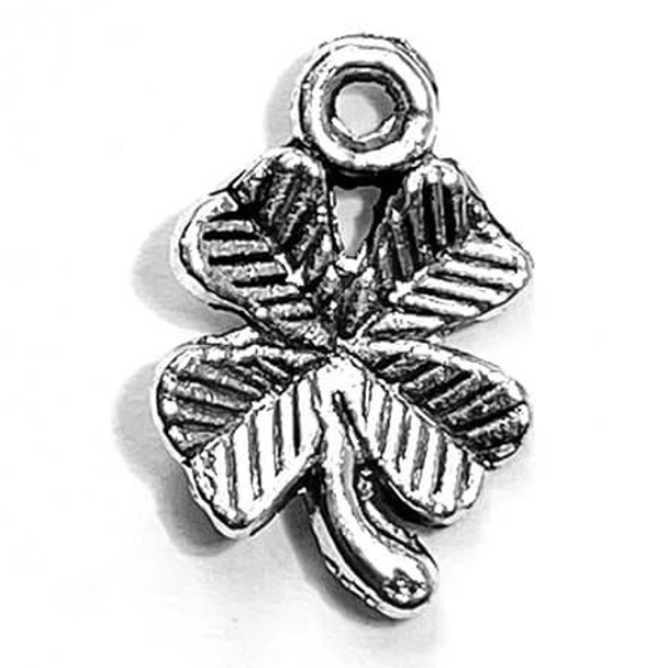 15x10mm Antique Silver Plated CLOVER CHARM