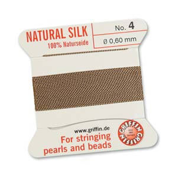 Griffin Bead Cord No. 4 BEIGE Natural Silk