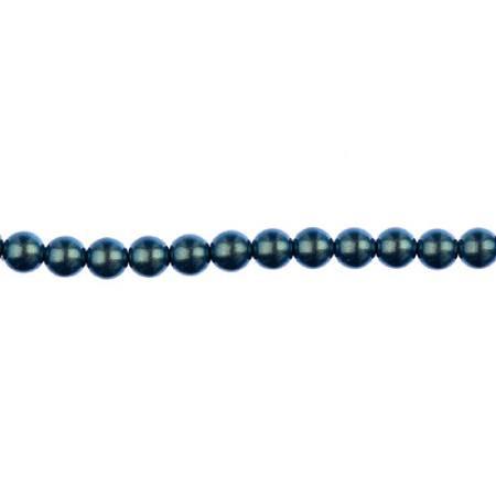 Czech Glass Pearls Round IRIDESCENT PETROL BLUE