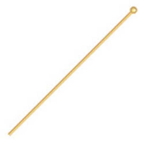 HEAD PIN Gold Plated 1.5inch w/1.5mm BALL 21 gauge