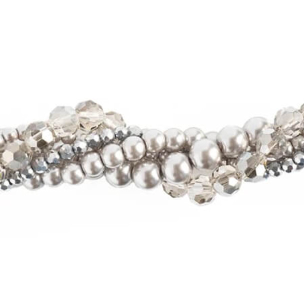 Crystal Lane Twisted Bead Strands Brunia SILVER MIX