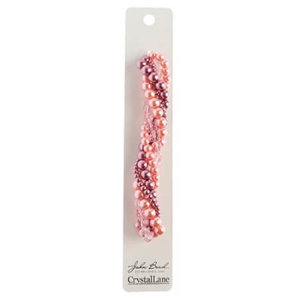 Twisted Bead Strands Cyclamen PINK MIX
