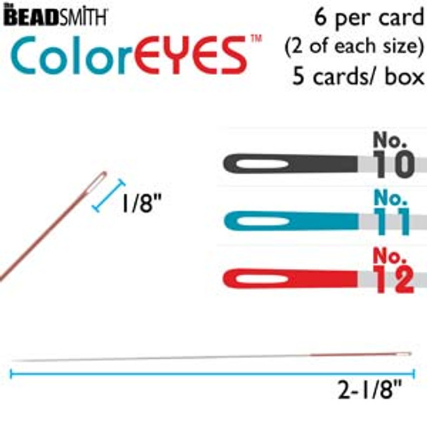 COLOREYES Beading Needles Size #10, #11, #12 ASSORTED