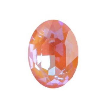 Krakovski Crystal Oval Stone 10x14mm JUICY PEACH Delite Fireglow