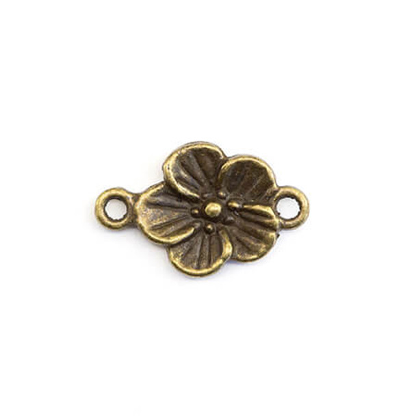 Flower Link 11mm ANTIQUE BRASS PLATED Connector