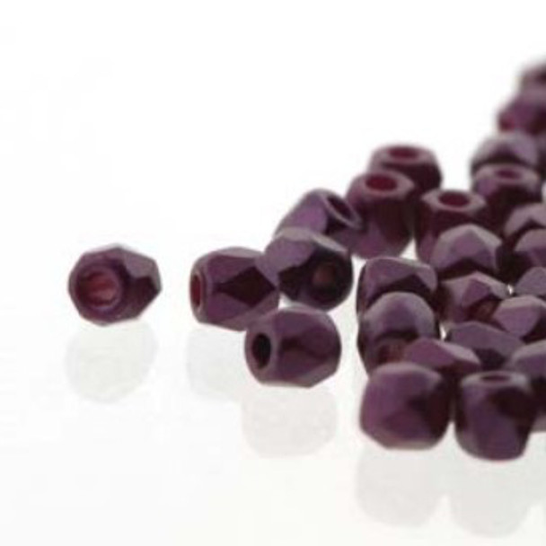 TRUE 2mm Firepolish Czech Glass Beads PASTEL BORDEAUX