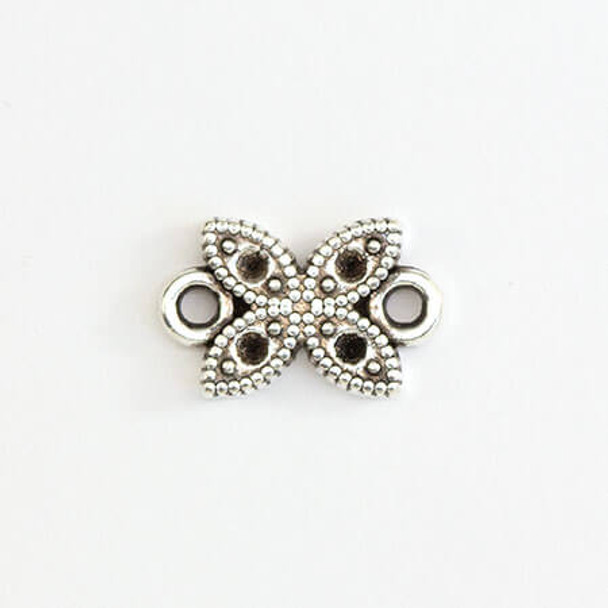 Link BUTTERFLY-FLOWER CONNECTOR 11mm Antique Silver Plated