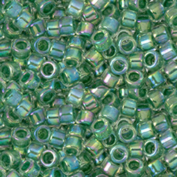 Toho AIKO 11/0 Seed Beads SHAMROCK-LINED CRYSTAL RAINBOW