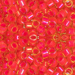 Toho AIKO 11/0 Seed Beads LUMINOUS NEON PINK-LINED LT TOPAZ