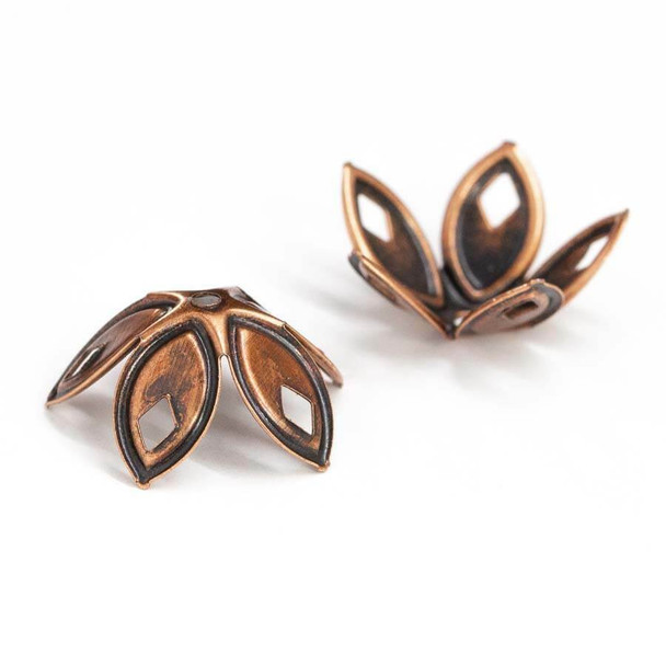 FLOWER BEAD CAP 18mm Antique Copper Plated