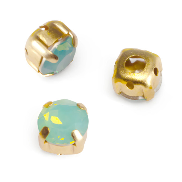 Krakovski Crystal Chaton Montee 8mm PACIFIC OPAL Gold Setting