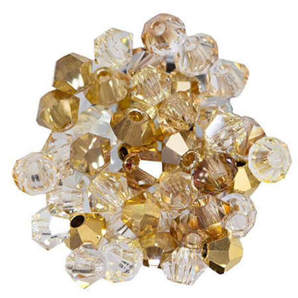 Preciosa Crystal Bicone Beads 3mm GOLD COAST Mix IV